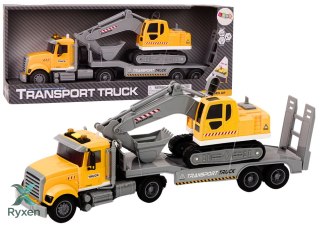 Ciężarówka Lora Koparka Gąsienicowa Światłą Dźwięki Napęd Żółty LEAN TOYS