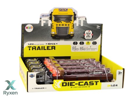 Ciężarówka Z Drewnem Tir Przyczepa 1:24 Bale Drewna Dźwięki Światła LEAN TOYS