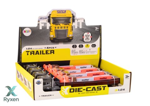 Ciężarówka Z Przyczepą 1:24 TIR Auto Ciężarowe Akcesoria Dźwięki Światła LEAN TOYS