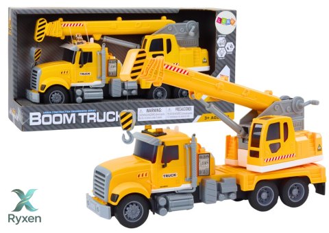 Ciężarówka Żółty Dźwig Z Napędem Frykcyjnym Efekty Świetlne i Dźwiękowe LEAN TOYS