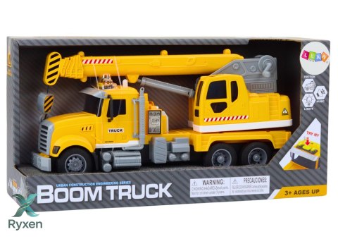 Ciężarówka Żółty Dźwig Z Napędem Frykcyjnym Efekty Świetlne i Dźwiękowe LEAN TOYS