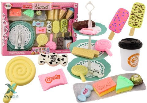 Cukiernia Kawiarnia Zestaw Słodycze Figurki Kawa Ciasto 25 ele. LEAN TOYS