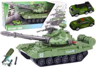 Czołg Pojazd Wojskowy DIY Do Rozkręcania Zielony Dźwięki Zestaw Resoraki LEAN TOYS