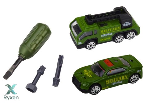 Czołg Pojazd Wojskowy DIY Do Rozkręcania Zielony Dźwięki Zestaw Resoraki LEAN TOYS