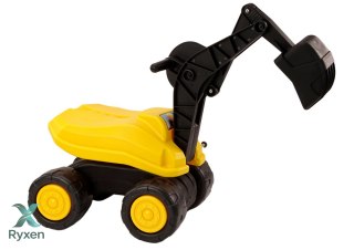 Duża Koparka Żółta Łyżka Ruchoma Obrót 360* Jeździk Budowlany LEAN CARS