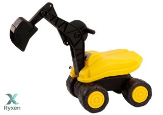 Duża Koparka Żółta Łyżka Ruchoma Obrót 360* Jeździk Budowlany LEAN CARS