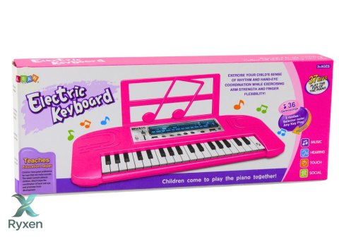 Elektryczne Pianinko Dla Dzieci 36 Melodii Różowe LEAN TOYS