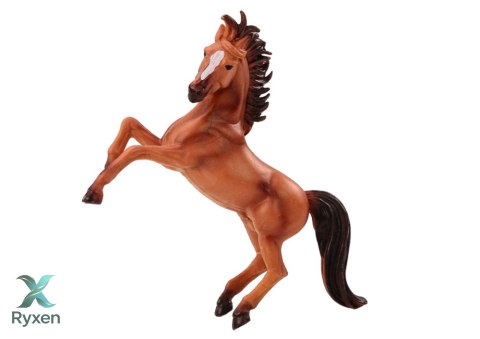 Figurka Konia Brązowy Szary Koń Stojący Stajnia Farma Cute Horse LEAN TOYS