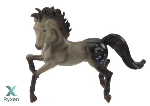 Figurka Konia Brązowy Szary Koń Stojący Stajnia Farma Cute Horse LEAN TOYS