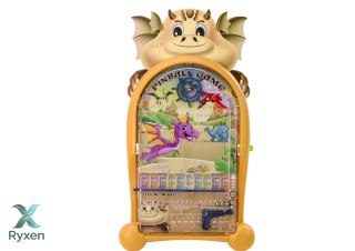 Gra Zręcznościowa Pinball Dinozaury Smok Stojak Beżowy LEAN TOYS