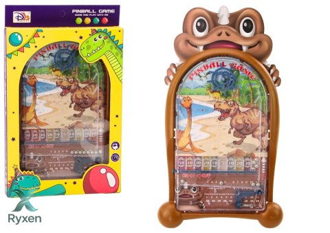 Gra Zręcznościowa Pinball Dinozaury Stojak Brązowy LEAN TOYS