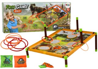 Gra Zręcznościowa Rzut Woreczkiem Obręczą 2w1 Plansza Dinozaury LEAN TOYS