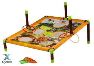 Gra Zręcznościowa Rzut Woreczkiem Obręczą 2w1 Plansza Dinozaury LEAN TOYS