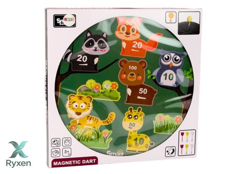 Gra Zręcznościowa w Rzutki Magnetyczna Zwierzątka Zielona LEAN TOYS