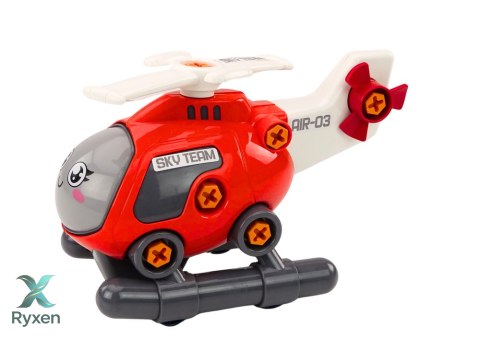 Helikopter Kreskówkowy Do Skręcania DIY Czerwony LEAN TOYS