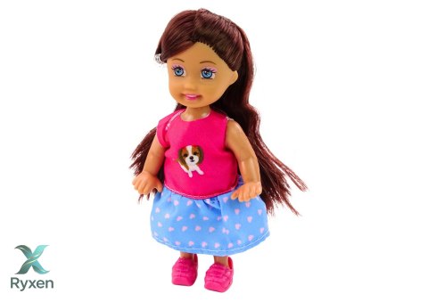 Laleczka Z Psami Lalka Piesek Buda Akcesoria Różowe Szczeniak 16 ele. LEAN TOYS