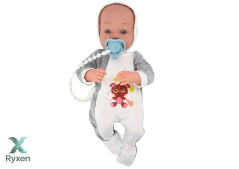 Lalka Bobas Ze Smoczkiem Kocyk Body Akcesoria Zestaw 35 cm LEAN TOYS