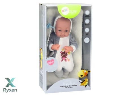 Lalka Bobas Ze Smoczkiem Kocyk Body Akcesoria Zestaw 35 cm LEAN TOYS