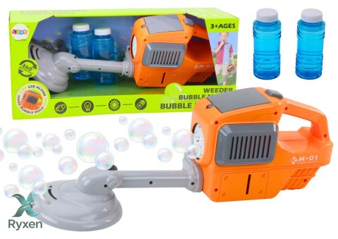 Maszyna Do Baniek Mydlanych Kosiarka Podkaszarka Dwa Płyny Pomarańczowa LEAN TOYS
