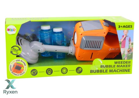 Maszyna Do Baniek Mydlanych Kosiarka Podkaszarka Dwa Płyny Pomarańczowa LEAN TOYS
