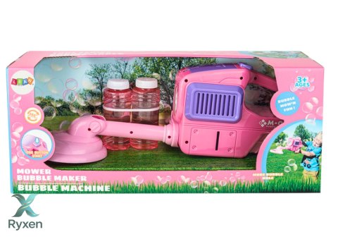 Maszyna Do Baniek Mydlanych Kosiarka Podkaszarka Dwa Płyny Różowa LEAN TOYS