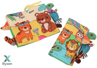 Miękka Książeczka Edukacyjna Szeleszcząca Zwierzęta Dżungla LEAN TOYS