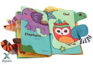 Miękka Książeczka Edukacyjna Szeleszcząca Zwierzęta Dżungla LEAN TOYS
