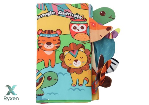 Miękka Książeczka Edukacyjna Szeleszcząca Zwierzęta Dżungla LEAN TOYS