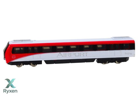 Model Kolekcjonerski Pociąg Czerwono-Biały 1:48 Metalowy LEAN TOYS