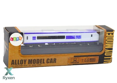 Model Kolekcjonerski Pociąg Wagon 1:48 Metalowy Biało-Niebieski LEAN TOYS