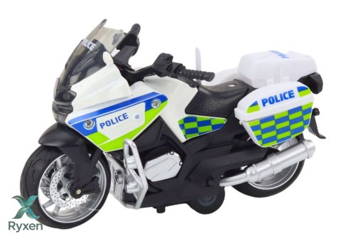 Motocykl Sportowy z Napędem Frykcyjnym 3 Wzory Żółty Pomarańczowy Biały LEAN TOYS