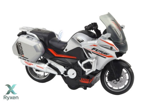 Motocykl Z Napędem Frykcyjnym Skala 1:10 Policyjny Sportowy LEAN TOYS