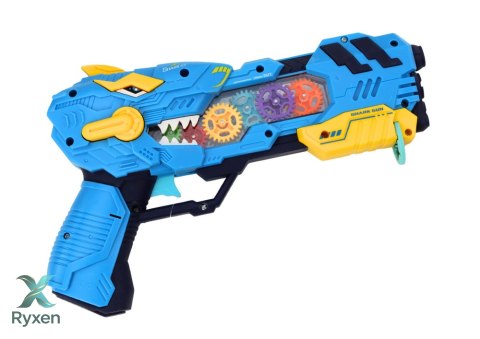 Pistolet Projektor Dinozaur Światła Dźwięki Niebieski Czerwony LEAN TOYS