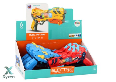 Pistolet Projektor Dinozaur Światła Dźwięki Niebieski Czerwony LEAN TOYS