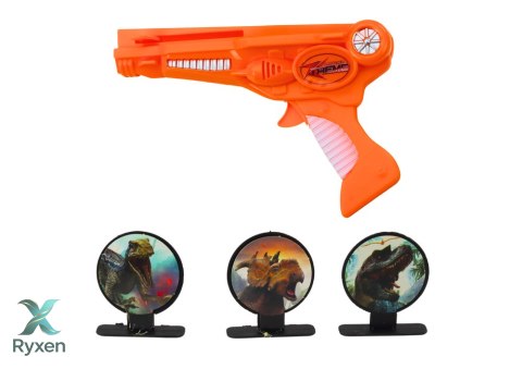 Pistolet Wyrzutnia Samolotów 3 Samoloty 3 Tarcze Pomarańczowy LEAN TOYS