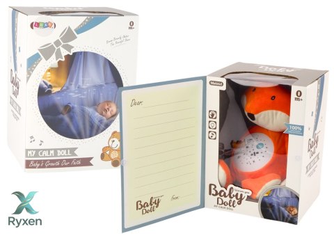Pluszowy Miś Usypiający Światła Dźwięki Tryb Nocny i Dzienny Lisek LEAN TOYS
