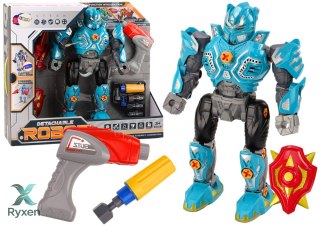 Robot Do Skręcania Broń Wiertarka Śrubokręt Światła Dźwięk Turkusowy LEAN TOYS