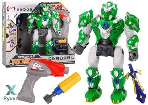 Robot Do Skręcania Broń Wiertarka Śrubokręt Światła Dźwięk Zielony LEAN TOYS