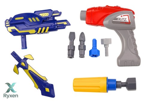 Robot Do Skręcania Broń Wiertarka Śrubokręt Światła Dźwięk Zielony LEAN TOYS