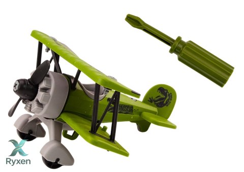 Samolot Awionetka Transport Dinozaurów Klatka Rozkręcany Zielony LEAN TOYS