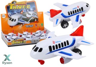Samolot Pasażerski Światła Dźwięki Napęd Biały LEAN TOYS
