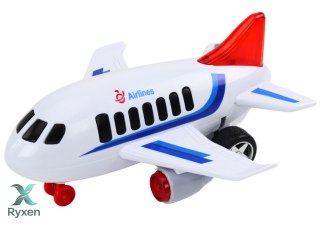 Samolot Pasażerski Światła Dźwięki Napęd Biały LEAN TOYS