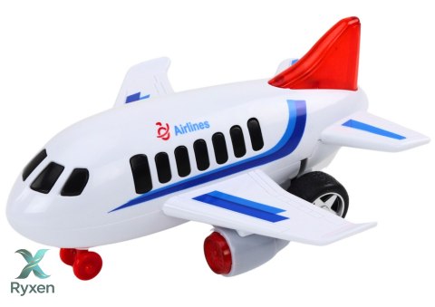 Samolot Pasażerski Światła Dźwięki Napęd Biały LEAN TOYS