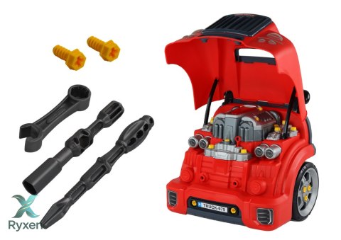 Silnik Ciężarówka Do Rozkręcania Zestaw Majsterkowicza Czerwony Warsztat LEAN TOYS