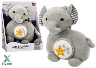 Słonik Pluszowy Projektor Usypiacz Słoń Szary Przytulanka Gwiazdy Melodie LEAN TOYS
