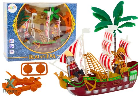 Statek Romański Rzymianie Światła Dźwięki Katapulta Palmy LEAN TOYS