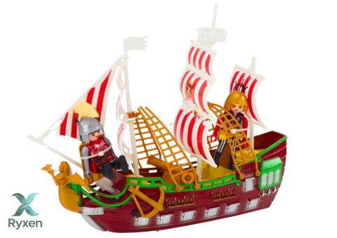 Statek Romański Rzymianie Światła Dźwięki Katapulta Palmy LEAN TOYS