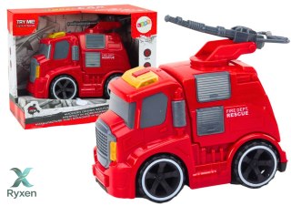 Straż Pożarna Wóz Strażacki Armatka Dźwięki Światła Napęd Czerwony LEAN TOYS