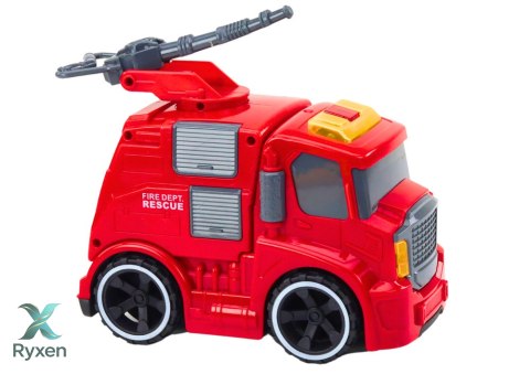 Straż Pożarna Wóz Strażacki Armatka Dźwięki Światła Napęd Czerwony LEAN TOYS