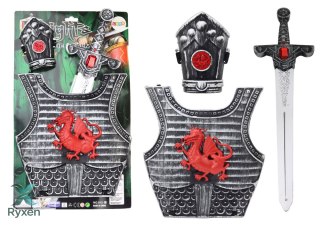 Strój Kostium Samuraja Rycerza Zestaw Zbroja Miecz Nadgarstnik LEAN TOYS